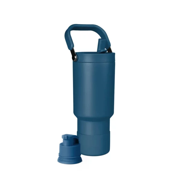 30oz Versatile Insulated Tumbler with Dual Lids & Silicone Base - Image 4